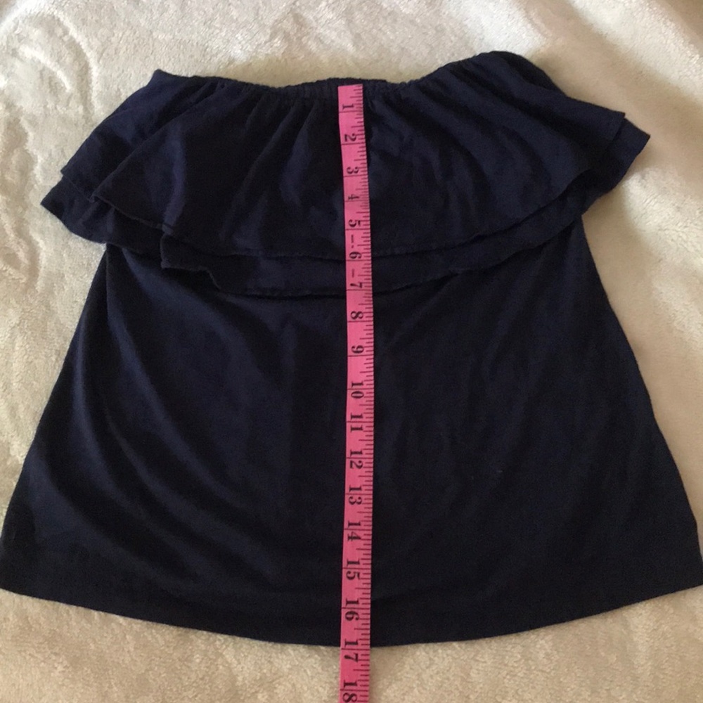 Lilly Pulitzer Rilo Navy Ruffle Tube top xs - Picture 4 of 5